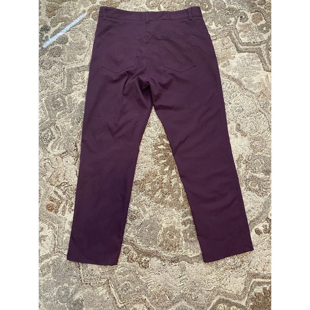 Peter Millar Pants Mens 36x32 Purple Polyester Golf Khaki EB66 5 Pocket Chino - Picture 6 of 7